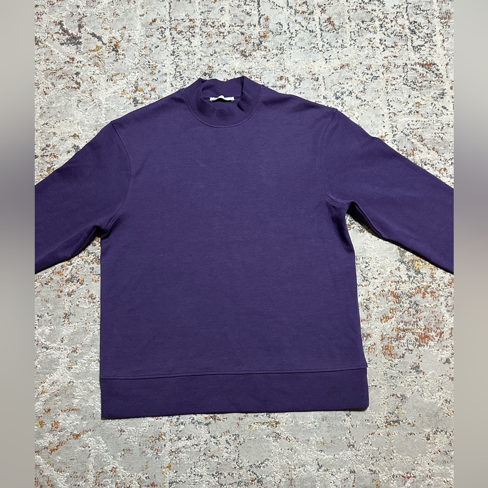 ZARA Men’s purple mock neck premium sweatshirt size Medium - Picture 7 of 11
